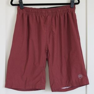 TravisMathew Men’s 11” Inseam Red Athletic Short